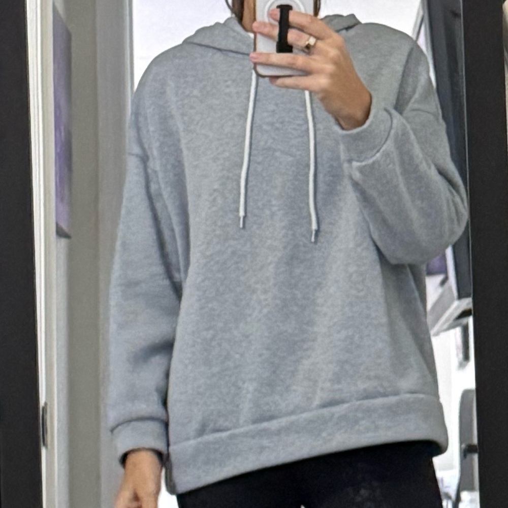 Gray Women’s Hoodie with Side Zipper